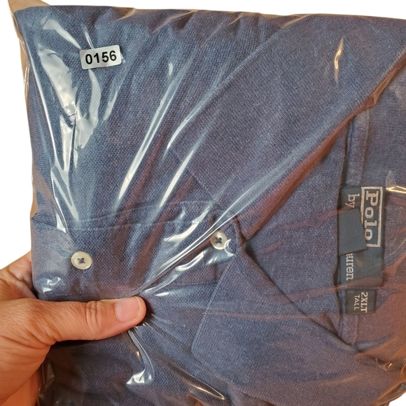 Polo by Ralph Lauren Men's 2XLT Blue Polo Shirt. Long Sleeve. #0156 - Picture 10 of 10